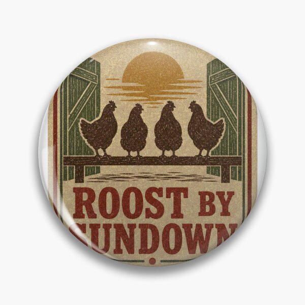 Item preview, Roost By Sundown Chicken Evening Round Label designed and sold by BoosterShop.