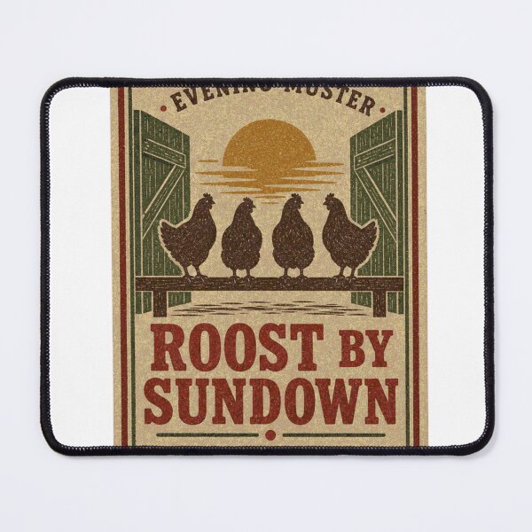 Item preview, Roost By Sundown Chicken Evening Round Label designed and sold by BoosterShop.