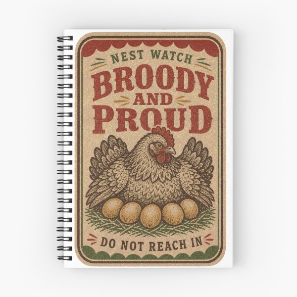 Item preview, Broody And Proud Mother Hen Chicken Label designed and sold by BoosterShop.
