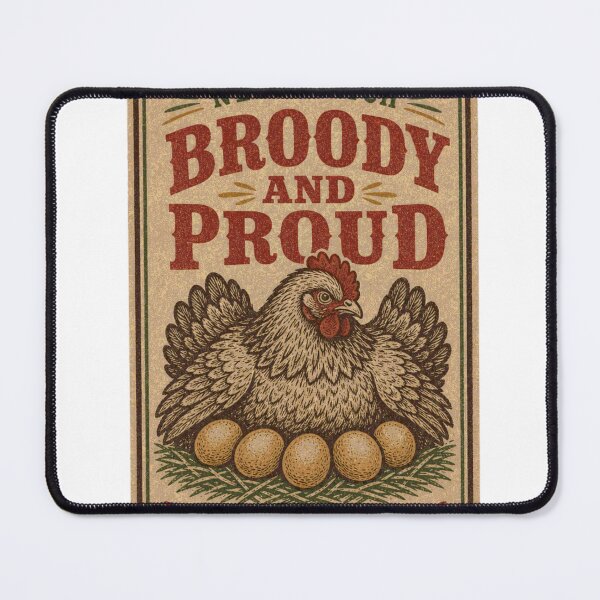 Item preview, Broody And Proud Mother Hen Chicken Label designed and sold by BoosterShop.