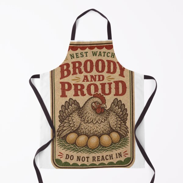 Item preview, Broody And Proud Mother Hen Chicken Label designed and sold by BoosterShop.