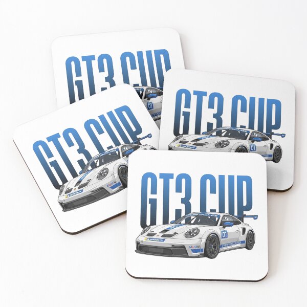 Artikelvorschau, Porsche 911 GT3 Cup 992 Blau-Weiß Rennwagen Vektorgrafik entworfen und verkauft von Motorline44.