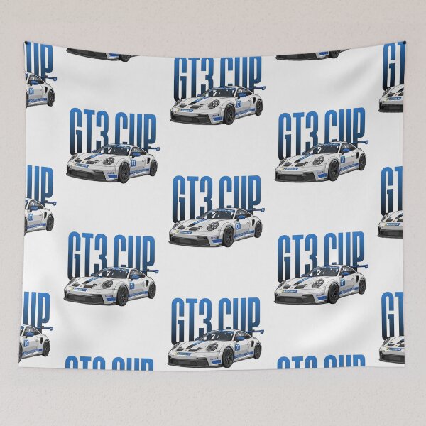 Item preview, Porsche 911 GT3 Cup 992 Blue White Race Car Vector Art designed and sold by Motorline44.