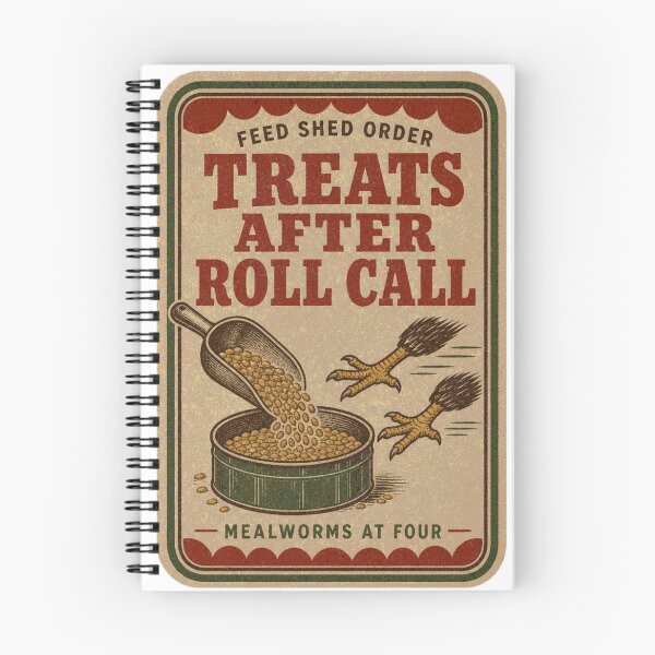 Item preview, Treats After Roll Call Chicken Feed Label designed and sold by BoosterShop.