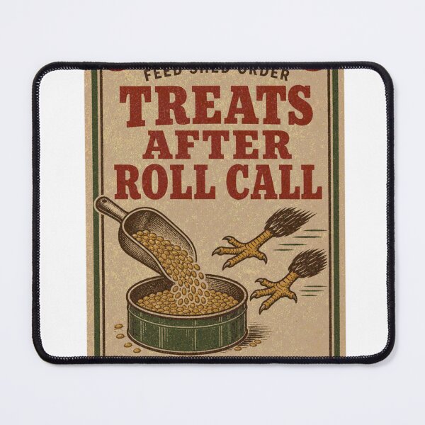 Item preview, Treats After Roll Call Chicken Feed Label designed and sold by BoosterShop.