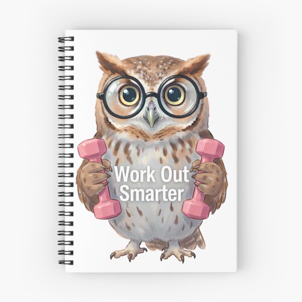 Item preview, Smart Owl Gym "Work Out Smarter" - Funny Illustration of an Owl with Glasses and Dumbbells designed and sold by fastansic.