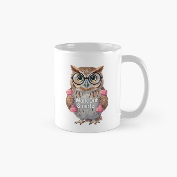 Item preview, Smart Owl Gym "Work Out Smarter" - Funny Illustration of an Owl with Glasses and Dumbbells designed and sold by fastansic.