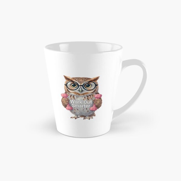 Item preview, Smart Owl Gym "Work Out Smarter" - Funny Illustration of an Owl with Glasses and Dumbbells designed and sold by fastansic.