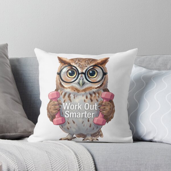 Item preview, Smart Owl Gym "Work Out Smarter" - Funny Illustration of an Owl with Glasses and Dumbbells designed and sold by fastansic.