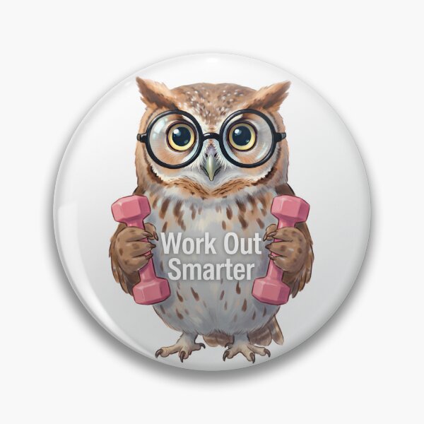 Item preview, Smart Owl Gym "Work Out Smarter" - Funny Illustration of an Owl with Glasses and Dumbbells designed and sold by fastansic.