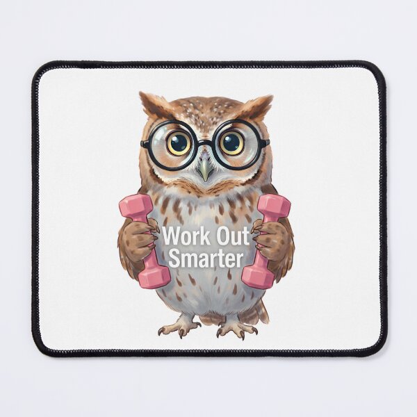 Item preview, Smart Owl Gym "Work Out Smarter" - Funny Illustration of an Owl with Glasses and Dumbbells designed and sold by fastansic.