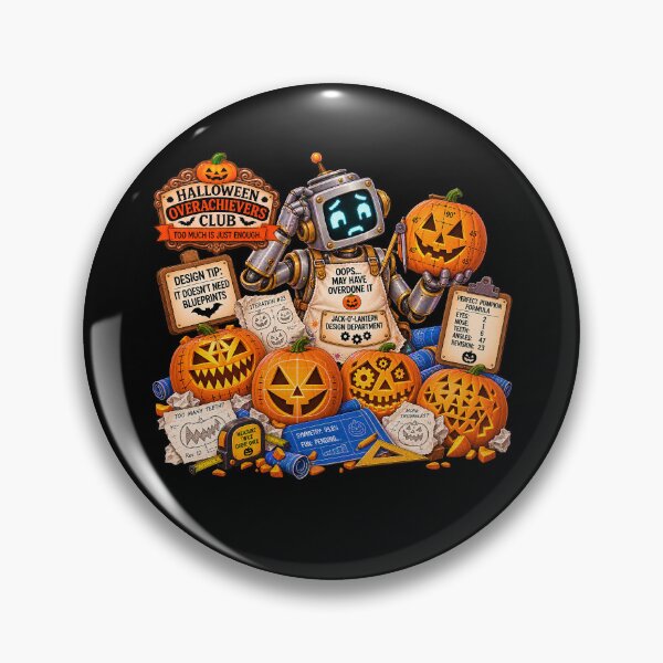 Item preview, ⚡HALLOWEEN OVERACHIEVERS CLUB -  Jack-O-Lantern Design Department - dark version designed and sold by WheelieGdArt.