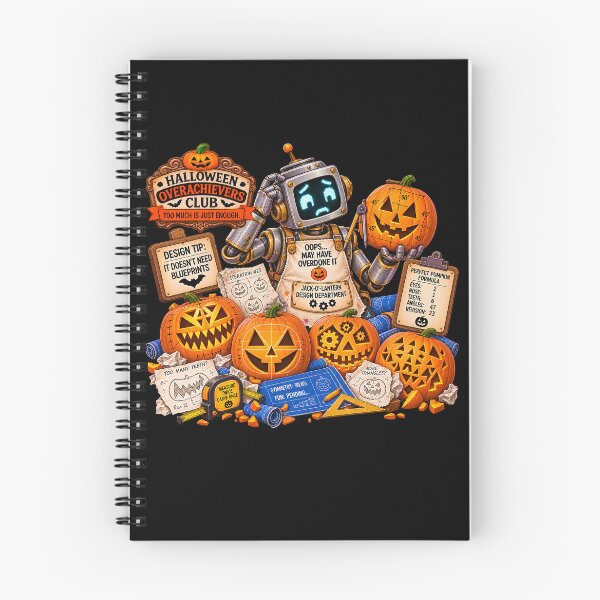 Item preview, ⚡HALLOWEEN OVERACHIEVERS CLUB -  Jack-O-Lantern Design Department - dark version designed and sold by WheelieGdArt.