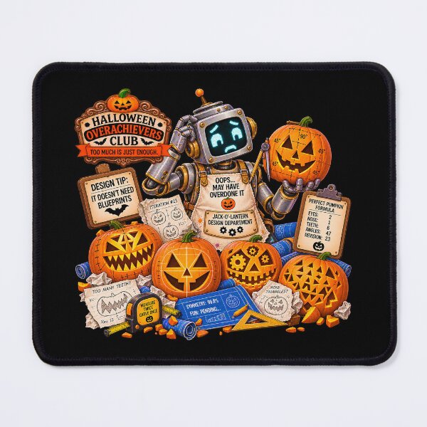Item preview, ⚡HALLOWEEN OVERACHIEVERS CLUB - Jack-O-Lantern Design Department - dark version designed and sold by WheelieGdArt.
