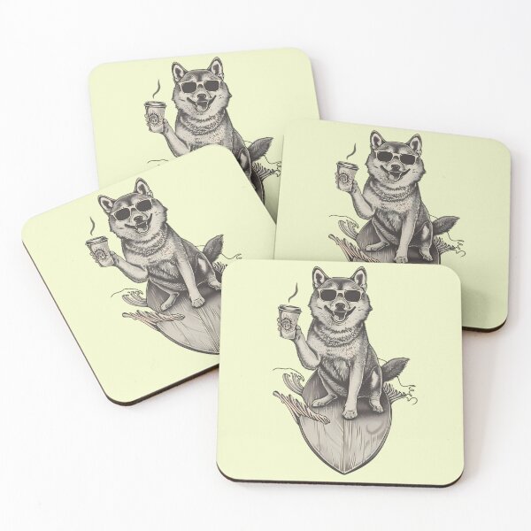 Item preview, Husky Surfer Coffee Lover designed and sold by Structure-Blue.