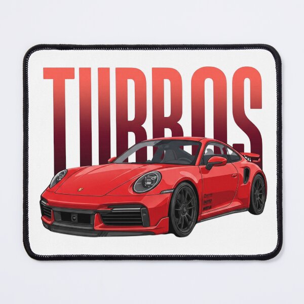 Item preview, Guards Red Porsche 911 Turbo S 992 Supercar Vector Art designed and sold by Motorline44.