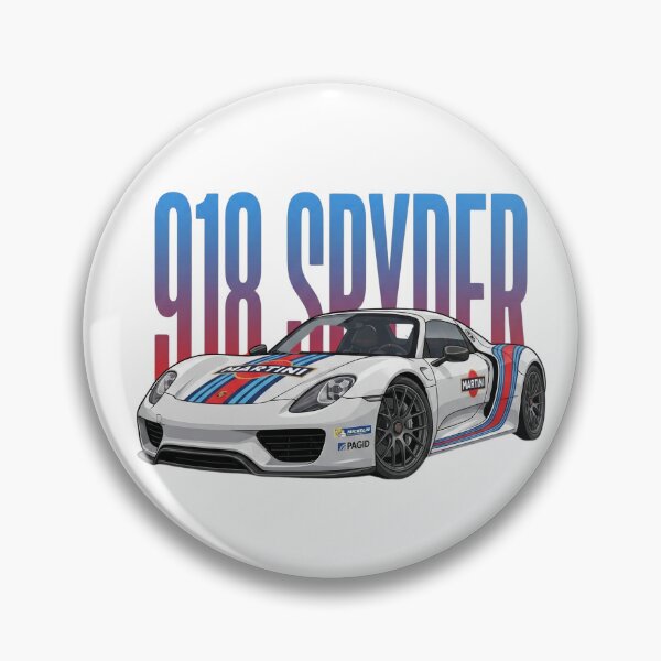 Item preview, White Porsche 918 Spyder Martini Racing Livery Hypercar Vector Art designed and sold by Motorline44.