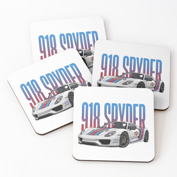Item preview, White Porsche 918 Spyder Martini Racing Livery Hypercar Vector Art designed and sold by Motorline44.