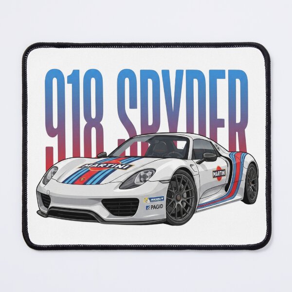 Item preview, White Porsche 918 Spyder Martini Racing Livery Hypercar Vector Art designed and sold by Motorline44.