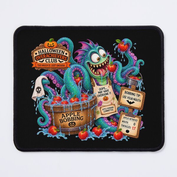 Item preview, ⚡HALLOWEEN OVERACHIEVERS CLUB -  Kevin Kraken's Apple Bobbing Commitee - dark version designed and sold by WheelieGdArt.