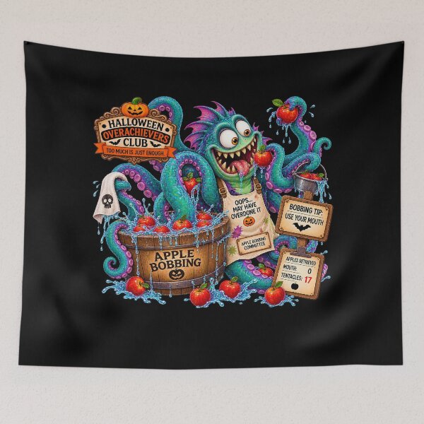 Item preview, ⚡HALLOWEEN OVERACHIEVERS CLUB -  Kevin Kraken's Apple Bobbing Commitee - dark version designed and sold by WheelieGdArt.