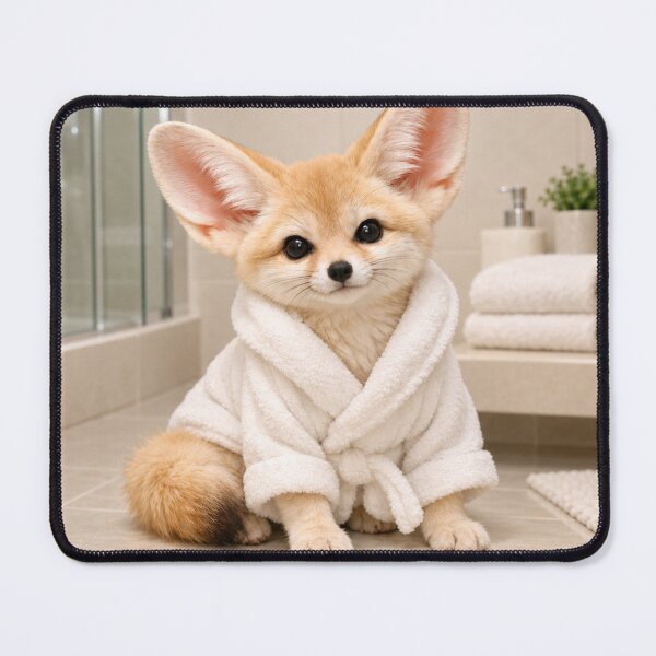 Item preview, Fennec Fox White Bathrobe designed and sold by Sillytoe.