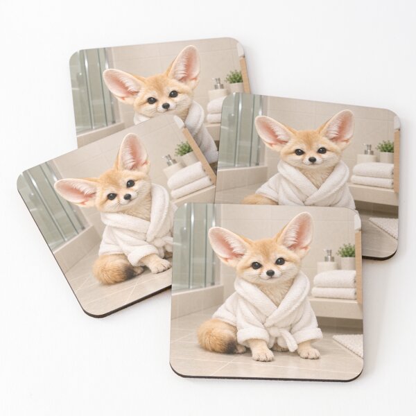 Item preview, Fennec Fox White Bathrobe designed and sold by Sillytoe.