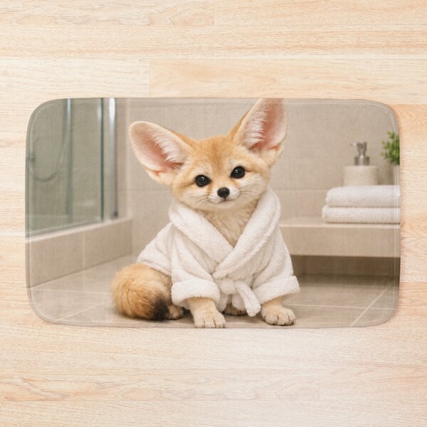 Item preview, Fennec Fox White Bathrobe designed and sold by Sillytoe.