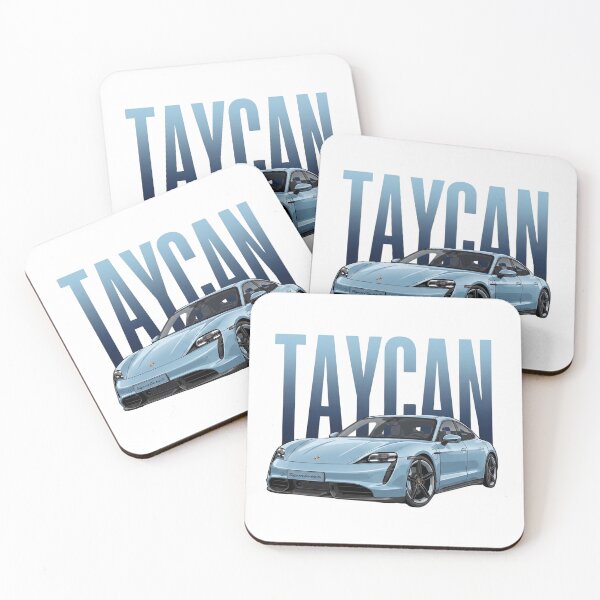 Item preview, Frozen Blue Porsche Taycan Turbo S Electric Sports Car Vector Art designed and sold by Motorline44.