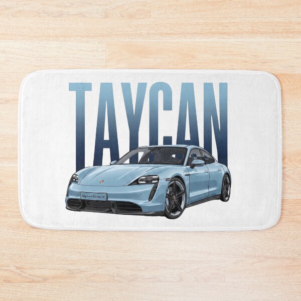 Item preview, Frozen Blue Porsche Taycan Turbo S Electric Sports Car Vector Art designed and sold by Motorline44.