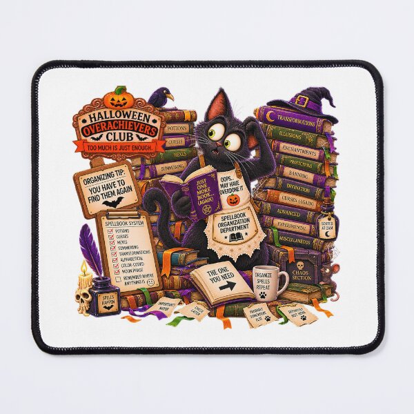 Item preview, ⚡HALLOWEEN OVERACHIEVERS CLUB - Kitty's Spellbook Organization Overload designed and sold by WheelieGdArt.