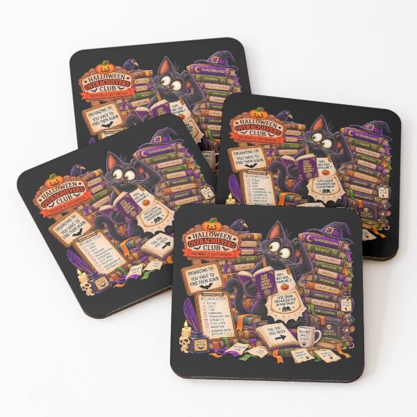 Item preview, ⚡HALLOWEEN OVERACHIEVERS CLUB -  Kitty's Spellbook Organization Overload - dark version designed and sold by WheelieGdArt.