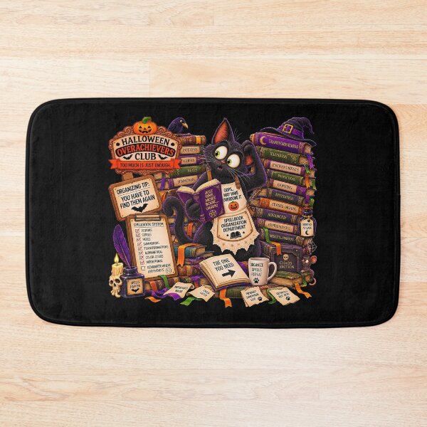 Item preview, ⚡HALLOWEEN OVERACHIEVERS CLUB -  Kitty's Spellbook Organization Overload - dark version designed and sold by WheelieGdArt.