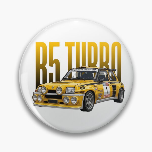 Artikelvorschau, Gelber Renault 5 Turbo R5 Gruppe B Rallyeauto Elf-Lackierung Vektorgrafik entworfen und verkauft von Motorline44.