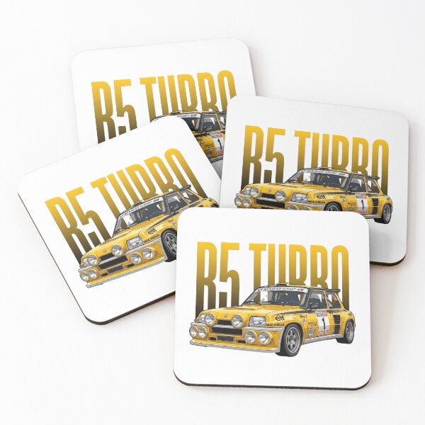 Item preview, Yellow Renault 5 Turbo R5 Group B Rally Car Elf Livery Vector Art designed and sold by Motorline44.
