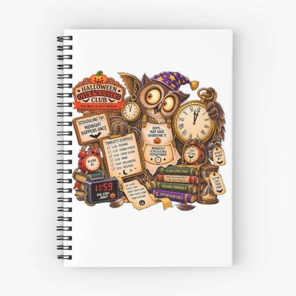 Item preview, ⚡HALLOWEEN OVERACHIEVERS CLUB -  Ollie Owl's Midnight Scheduling Department designed and sold by WheelieGdArt.