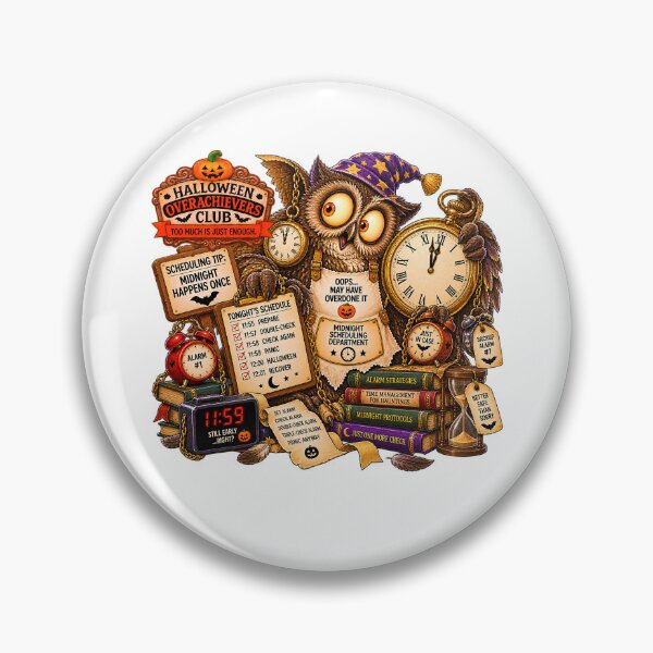 Item preview, ⚡HALLOWEEN OVERACHIEVERS CLUB -  Ollie Owl's Midnight Scheduling Department designed and sold by WheelieGdArt.