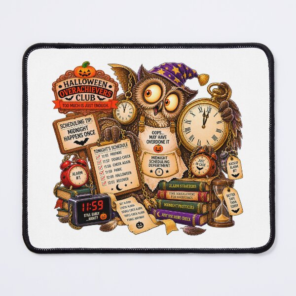 Item preview, ⚡HALLOWEEN OVERACHIEVERS CLUB - Ollie Owl's Midnight Scheduling Department designed and sold by WheelieGdArt.