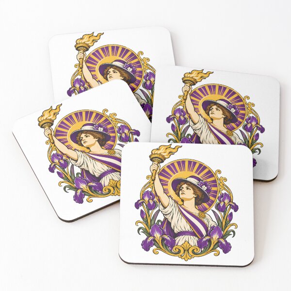 Item preview, Suffragette Torch Regal Art Nouveau Feminist Woman designed and sold by nortowelcomics.