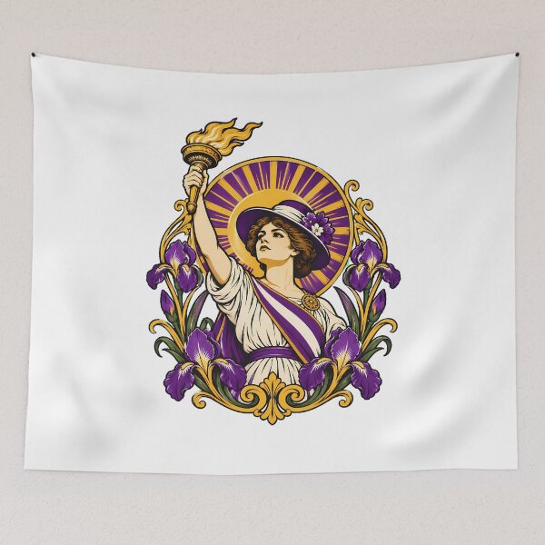 Item preview, Suffragette Torch Regal Art Nouveau Feminist Woman designed and sold by nortowelcomics.