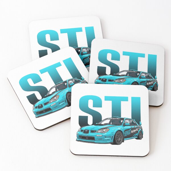 Item preview, Cyan Subaru Impreza WRX STI Hawkeye Rally Tuner Vector Art designed and sold by Motorline44.