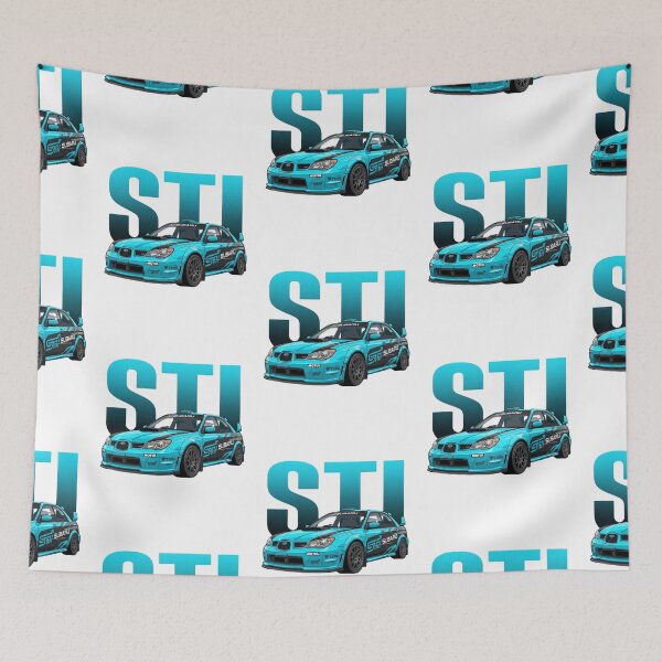 Item preview, Cyan Subaru Impreza WRX STI Hawkeye Rally Tuner Vector Art designed and sold by Motorline44.