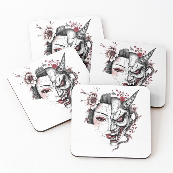 Item preview, Mask of Transformation: Cracked Geisha Hannya Duality designed and sold by PrintWavePro.