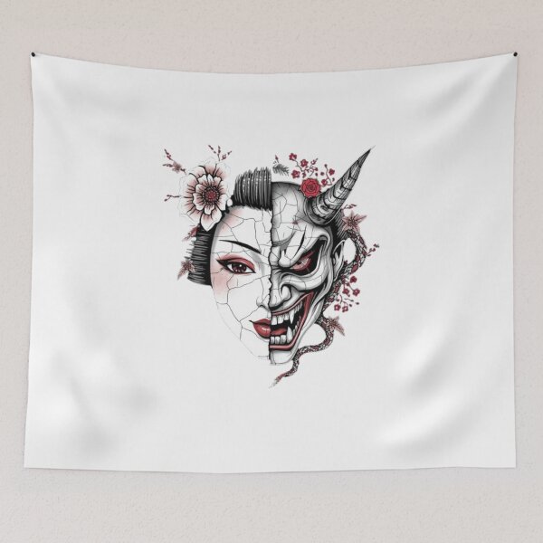 Item preview, Mask of Transformation: Cracked Geisha Hannya Duality designed and sold by PrintWavePro.