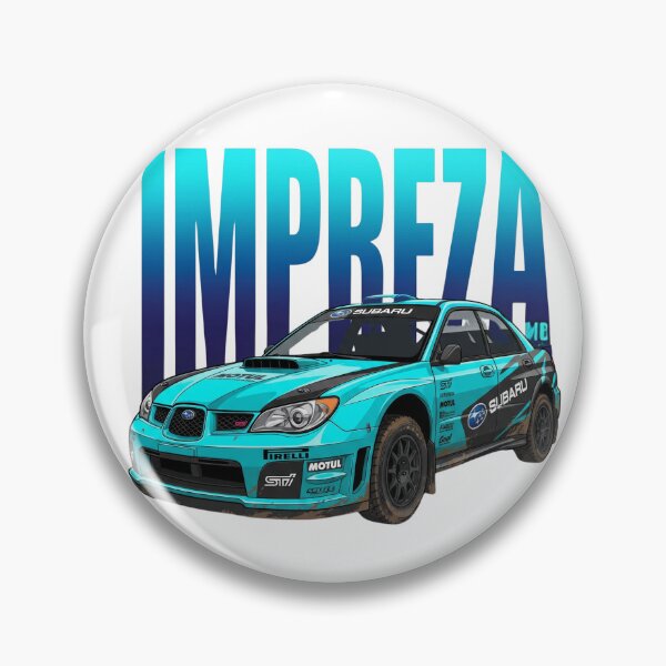 Aperçu de l'œuvre Illustration vectorielle d'une Subaru Impreza WRX STI Hawkeye Dirty Rally bleu cyan vif créée et vendue par Motorline44.