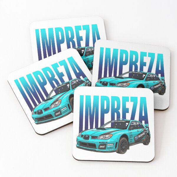 Item preview, Bright Cyan Subaru Impreza WRX STI Hawkeye Dirty Rally Vector Art designed and sold by Motorline44.