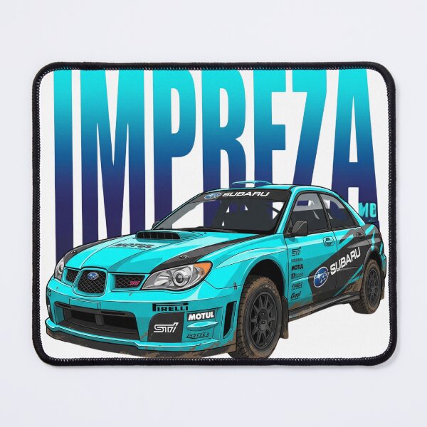 Item preview, Bright Cyan Subaru Impreza WRX STI Hawkeye Dirty Rally Vector Art designed and sold by Motorline44.