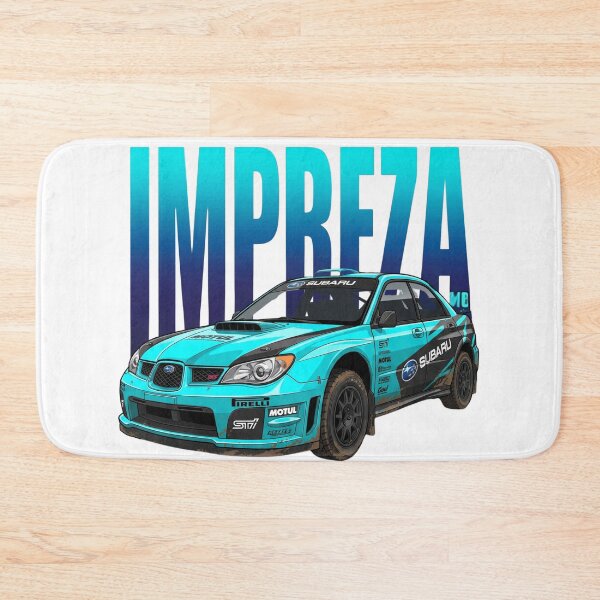 Item preview, Bright Cyan Subaru Impreza WRX STI Hawkeye Dirty Rally Vector Art designed and sold by Motorline44.