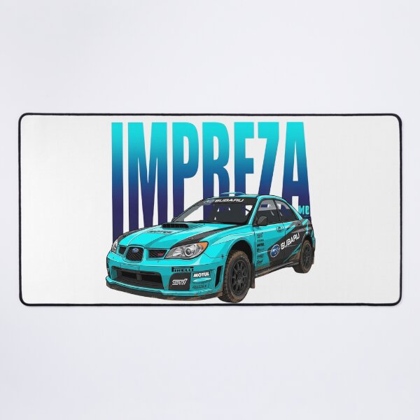 Item preview, Bright Cyan Subaru Impreza WRX STI Hawkeye Dirty Rally Vector Art designed and sold by Motorline44.