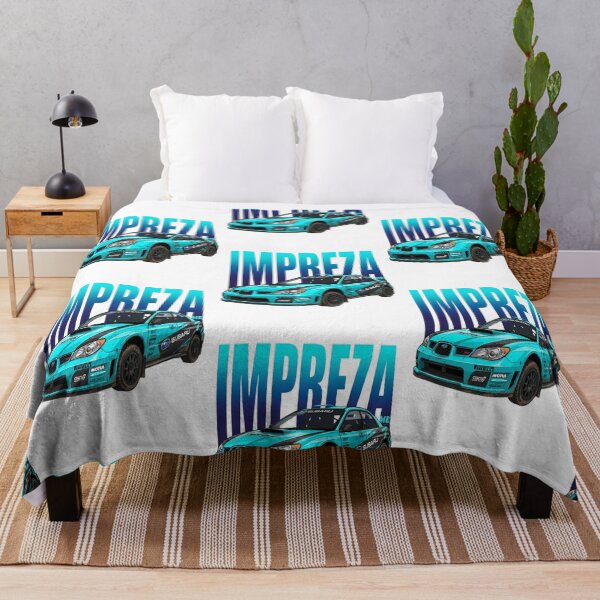 Aperçu de l'œuvre Illustration vectorielle d'une Subaru Impreza WRX STI Hawkeye Dirty Rally bleu cyan vif créée et vendue par Motorline44.